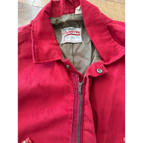 Vintage Wells Blizzard Pruf red overalls zippered collared suit medium - Picture 16 of 16